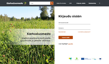 The login page for the CircularFinland service.